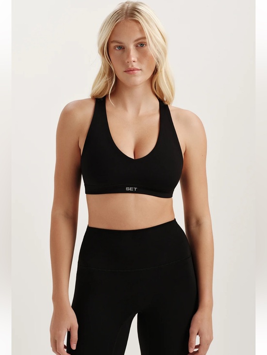SET Active Other - SET Active Luxform Black Racerback Sports Bra Size L